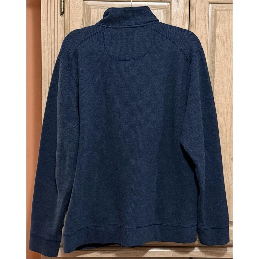 Tommy Bahama Mens Quarter Zip Pullover Sweatshirt Sz Large Blue Gray Long Sleeve